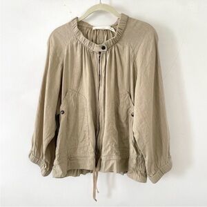 Isabel Marant Etoile Linen Bomber Jacket Tan 38